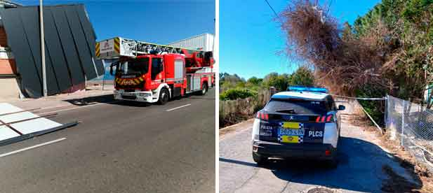 La Polic&iacute;a Local reporta durante esta pasada noche y hasta esta ma&ntilde;ana 136 avisos recibidos en sala CIMSE debido tambi&eacute;n al viento.
