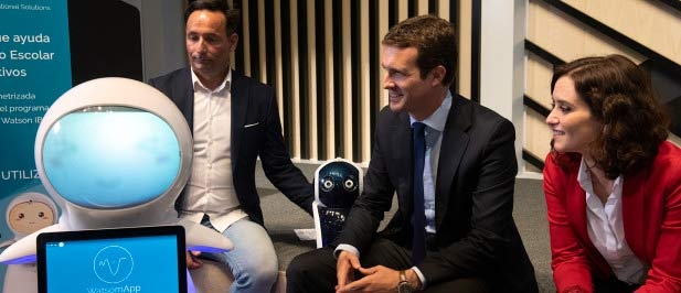 Pablo Casado en su visita al Campus de Google