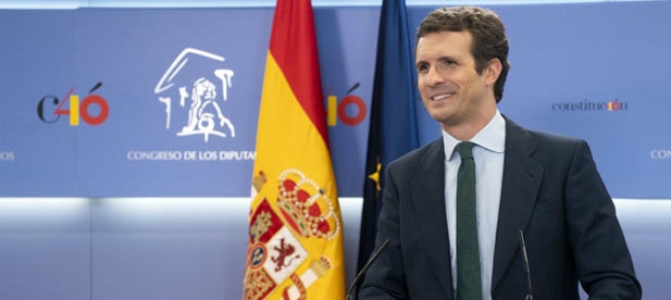 Rueda de prensa de Pablo Casado desde el Congreso de los Diputados