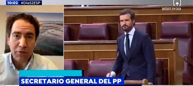 El secretario general, Teodoro García Egea entrevistado en Espejo Público hoy.