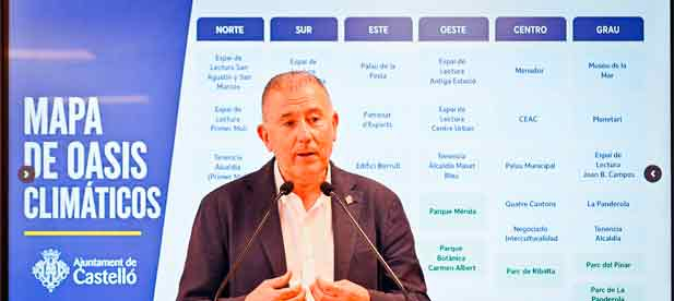 Sales ha explicado que "el objetivo de esta red de oasis clim&aacute;ticos es poner a disposici&oacute;n de los castellonenses un lugar donde refugiarse en los d&iacute;as de mayor calor"