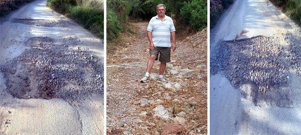 El concejal del PP, José Manuel Nos, se entrevista también con los vecinos del camino del barranco de Miravet que piden que se adecue un trazado que no está asfaltado.