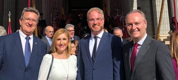 En la imagen de izquierda a derecha, Vicente Martínez, Salomé Pradas, Óscar Clavell y Alberto Fabra.