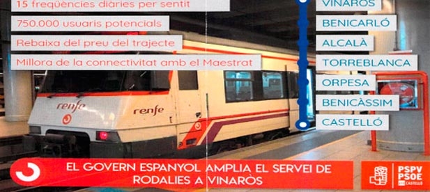 Vicente-Ruiz (PP): "Los trenes han llegado al Maestrat a pesar del voto en contra del PSOE y no vamos a tolerar que se burlen de los vecinos"