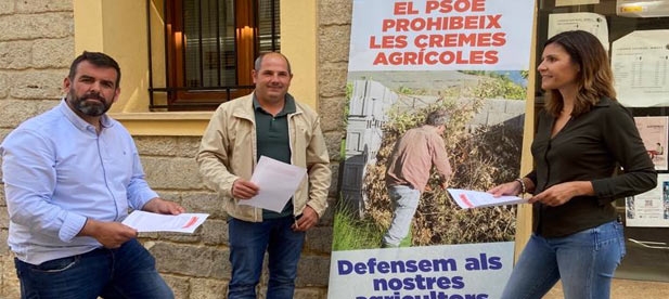 El PPCS registra decenas de apoyos en la localidad del Baix Maestrat donde los agricultores claman por una solución frente al nuevo castigo impuesto por el Gobierno del PSOE.