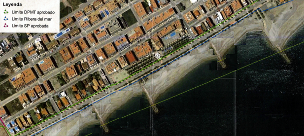 Foto simulación construcción espigones al sur del canal de Masbó