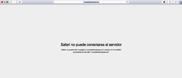 La página web de las Grutas de San José deja de funcionar en plena temporada alta.